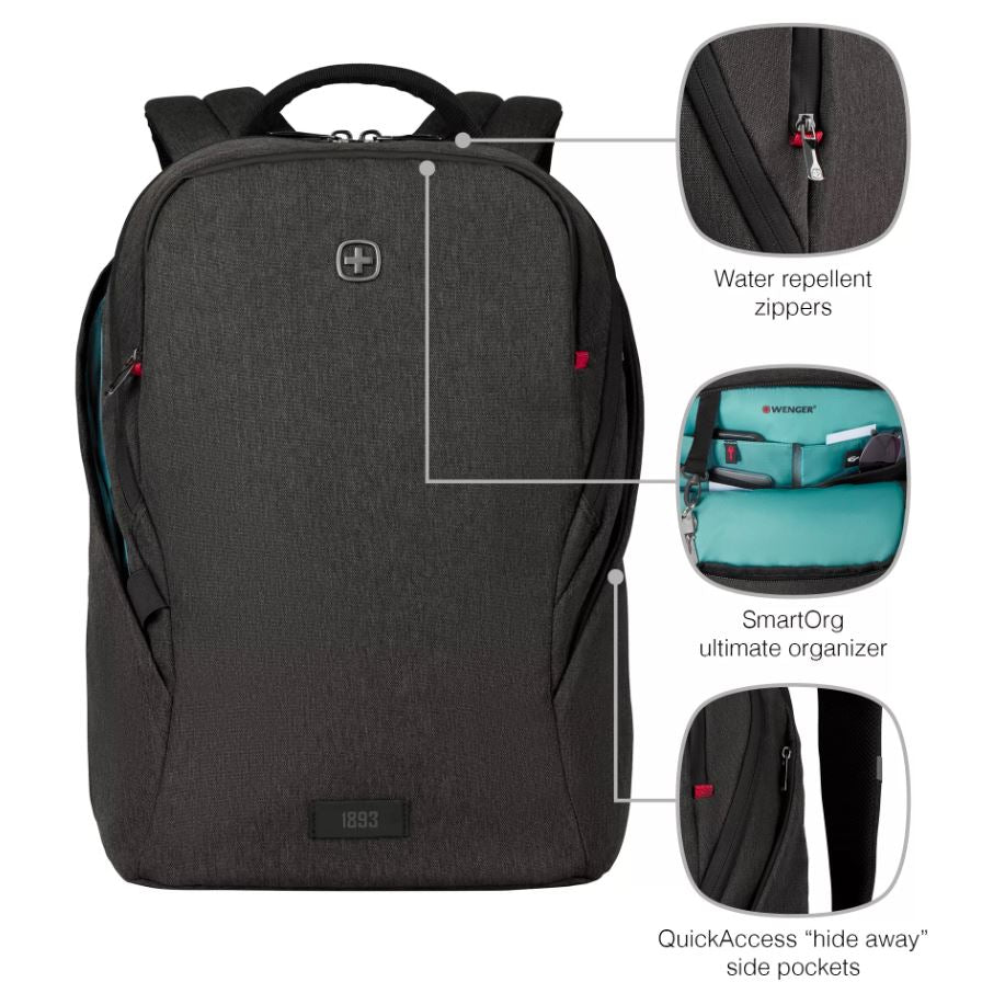 Wenger MX Light Grey Laptop Backpack for 16in Devices SKU 611642