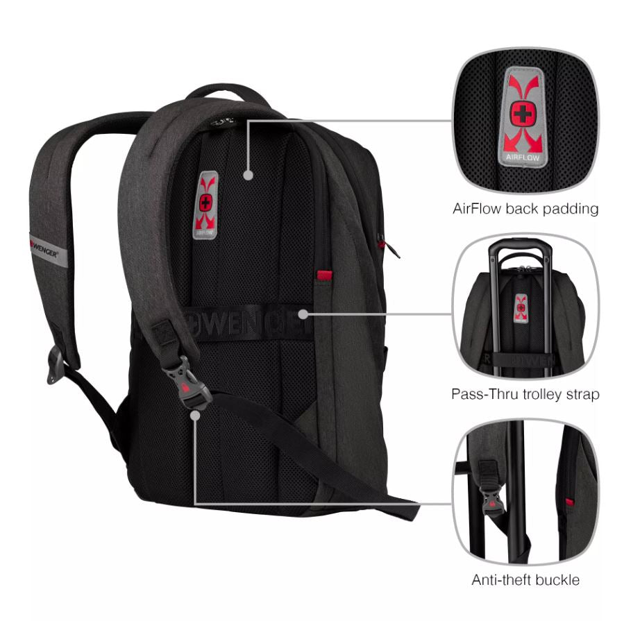 Wenger MX Light Grey Laptop Backpack for 16in Devices SKU 611642