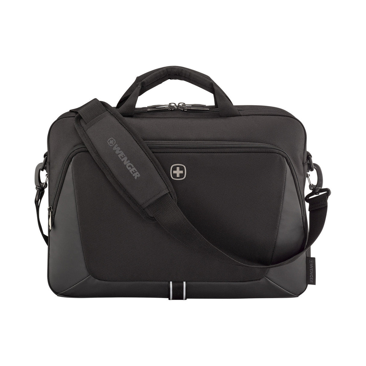 Wenger Sustainable Black Laptop Briefcase 16 Inch with Trolley Strap 653300