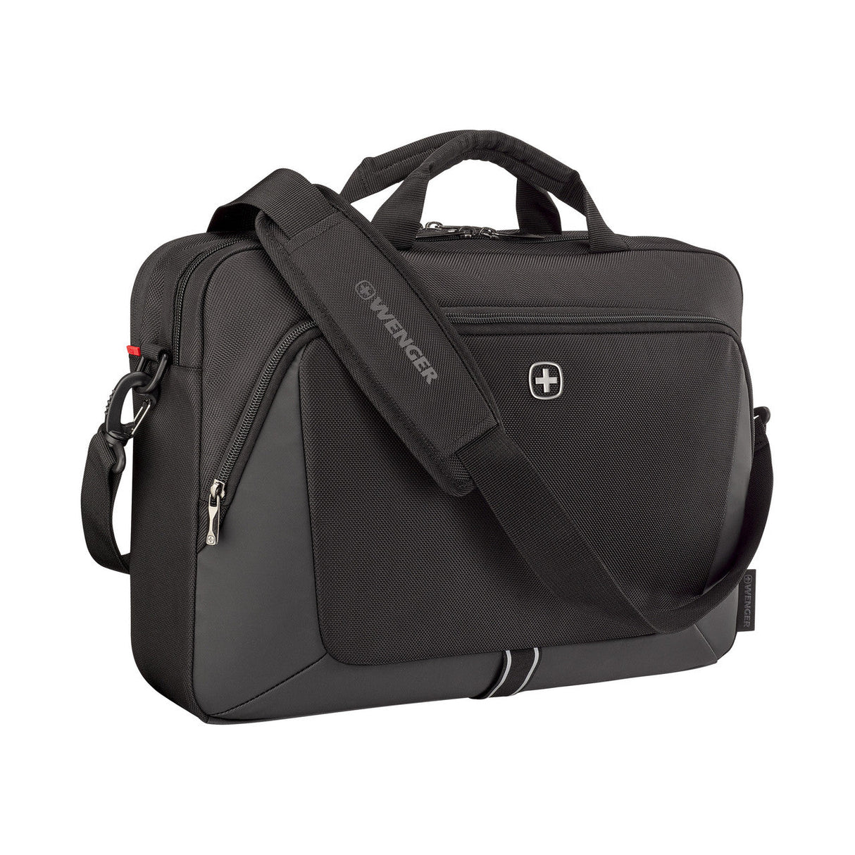 Wenger Sustainable Black Laptop Briefcase 16 Inch with Trolley Strap 653300