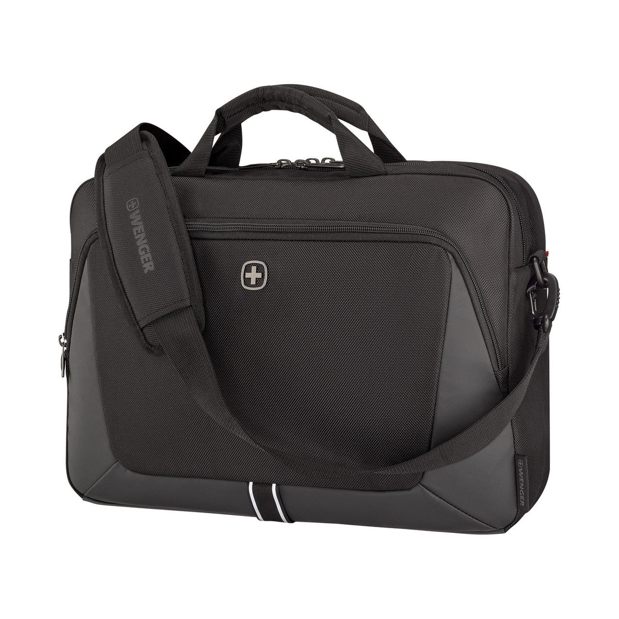 Wenger Sustainable Black Laptop Briefcase 16 Inch with Trolley Strap 653300