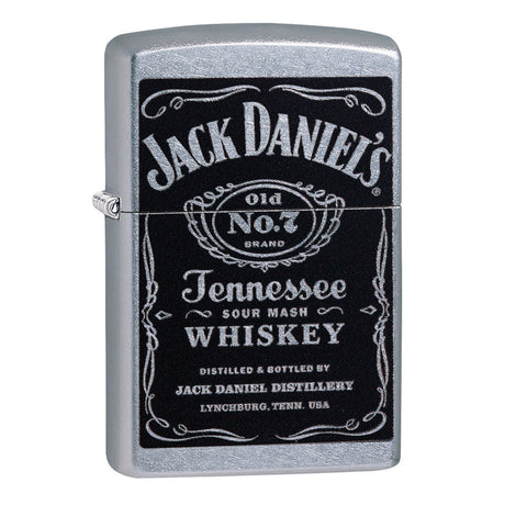 Jack Daniel’s branded Zippo-style metal lighter with the classic whiskey label design.