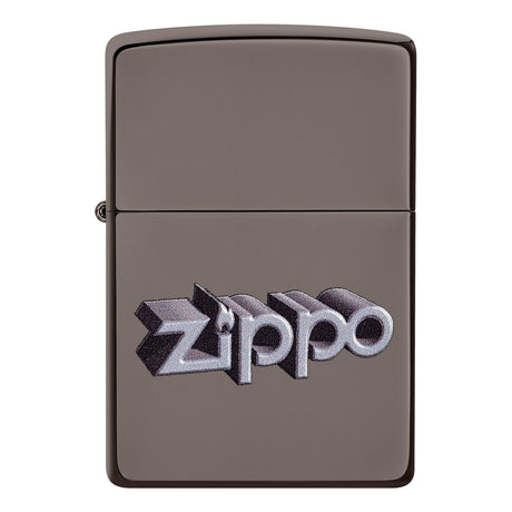 Metallic gray Zippo lighter with raised 3D logo.