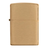 Gold-colored metal Zippo lighter with a plain, brushed finish.