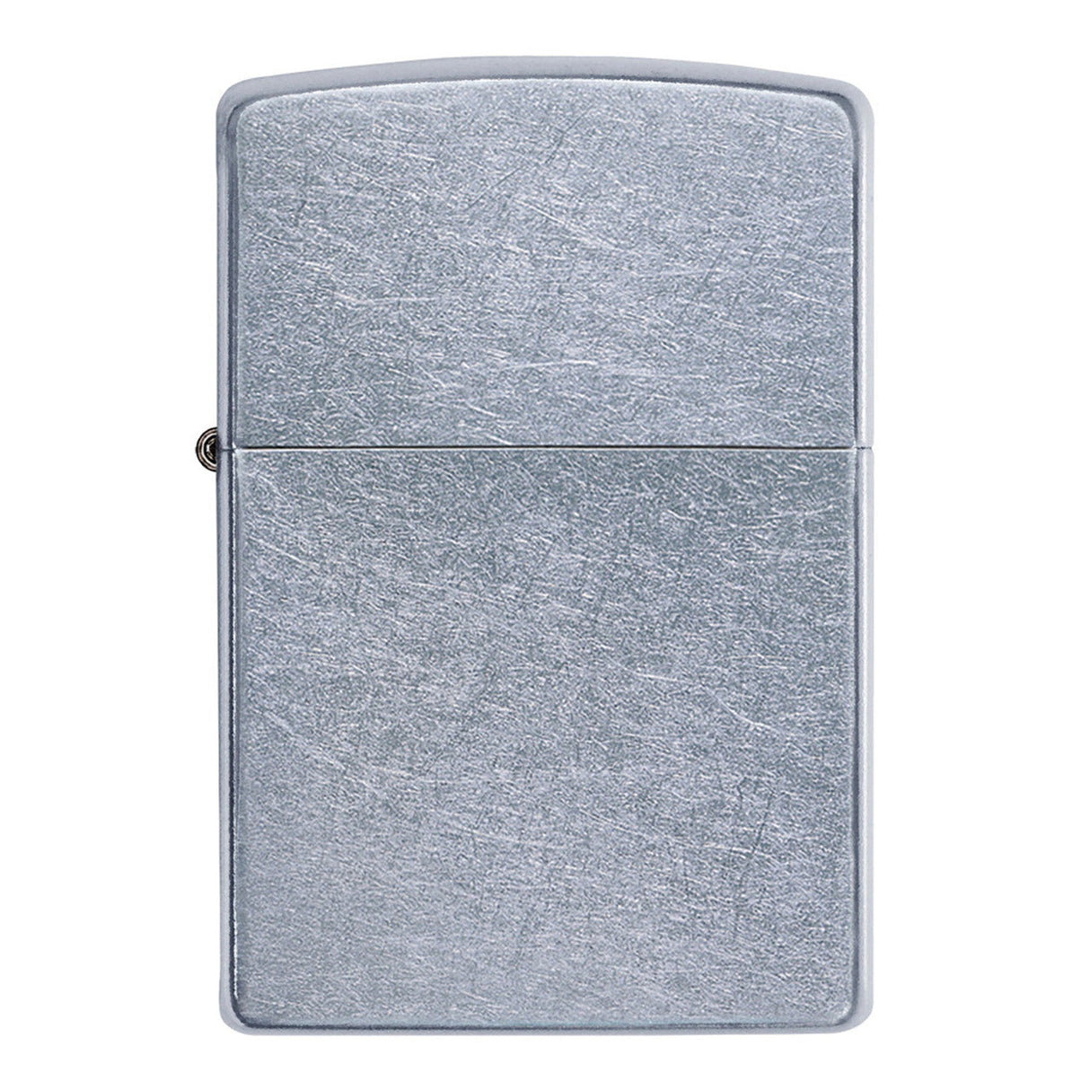 Silver Zippo-style metal lighter with a brushed finish.