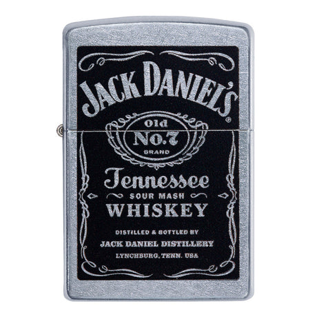 Jack Daniel’s Tennessee Whiskey branded Zippo-style metal lighter.