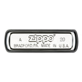 Zippo lighter bottom stamp showing brand name, location, and ’Made in U.S.A.’