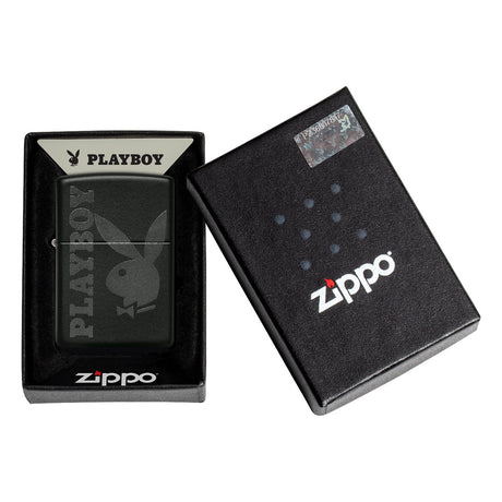 Zippo lighter with Playboy branding in its packaging.