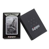 Zippo lighter with Jack Daniel’s whiskey bottle design in its packaging.