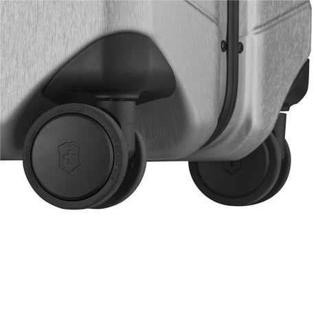 Wheels of a suitcase or luggage piece.