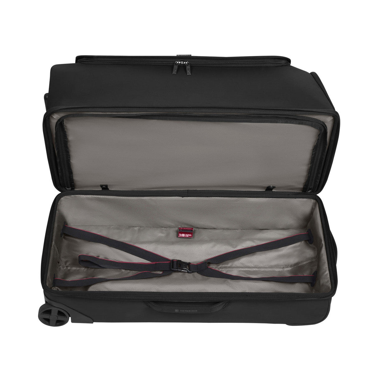 Open suitcase or luggage bag with an interior compartment visible.