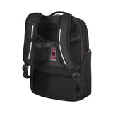 Black backpack with padded straps and mesh side pockets.