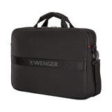 Wenger Sustainable Black Laptop Briefcase 16 Inch with Trolley Strap 653300