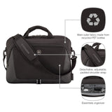 Wenger Sustainable Black Laptop Briefcase 16 Inch with Trolley Strap 653300