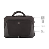 Wenger Sustainable Black Laptop Briefcase 16 Inch with Trolley Strap 653300