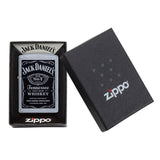 Jack Daniel’s branded Zippo lighter in its packaging.