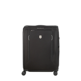 Black wheeled suitcase with a Victorinox logo.