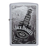 Zippo lighter featuring a Jack Daniel’s whiskey bottle design.