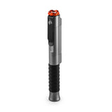 Cylindrical metallic tool with a black grip and orange top, resembling a torque wrench or precision instrument.