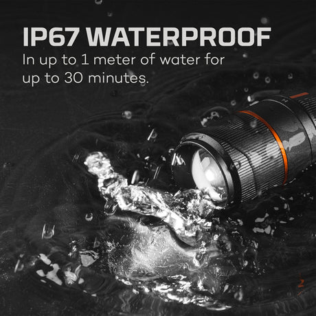 Camera lens submerged in water with bubbles surrounding it.