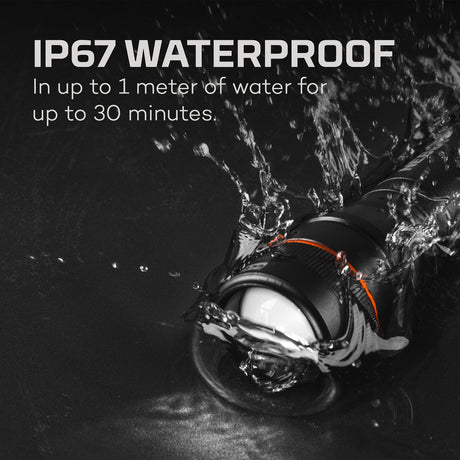 Waterproof electronic device or speaker surrounded by water splashes.