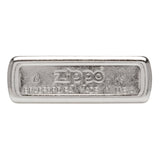 Silver-colored metal bar with embossed Zippo branding and text.