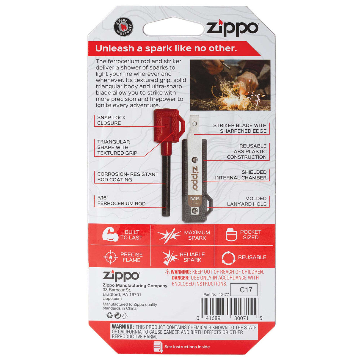 ZIPPO Outdoor Mag Strike Fire Ignition Tool Model 99332