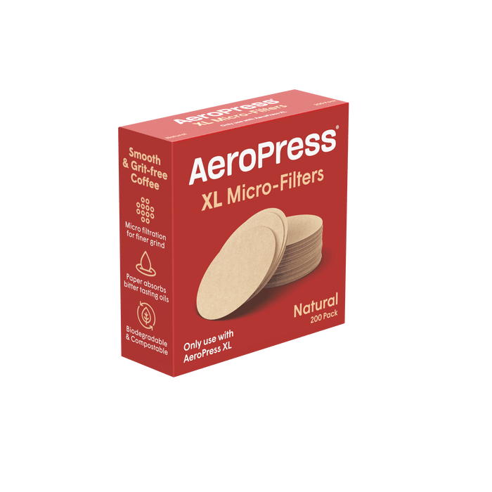 AeroPress XL Natural Paper Coffee Filters 200 Pack Eco-Friendly 49748